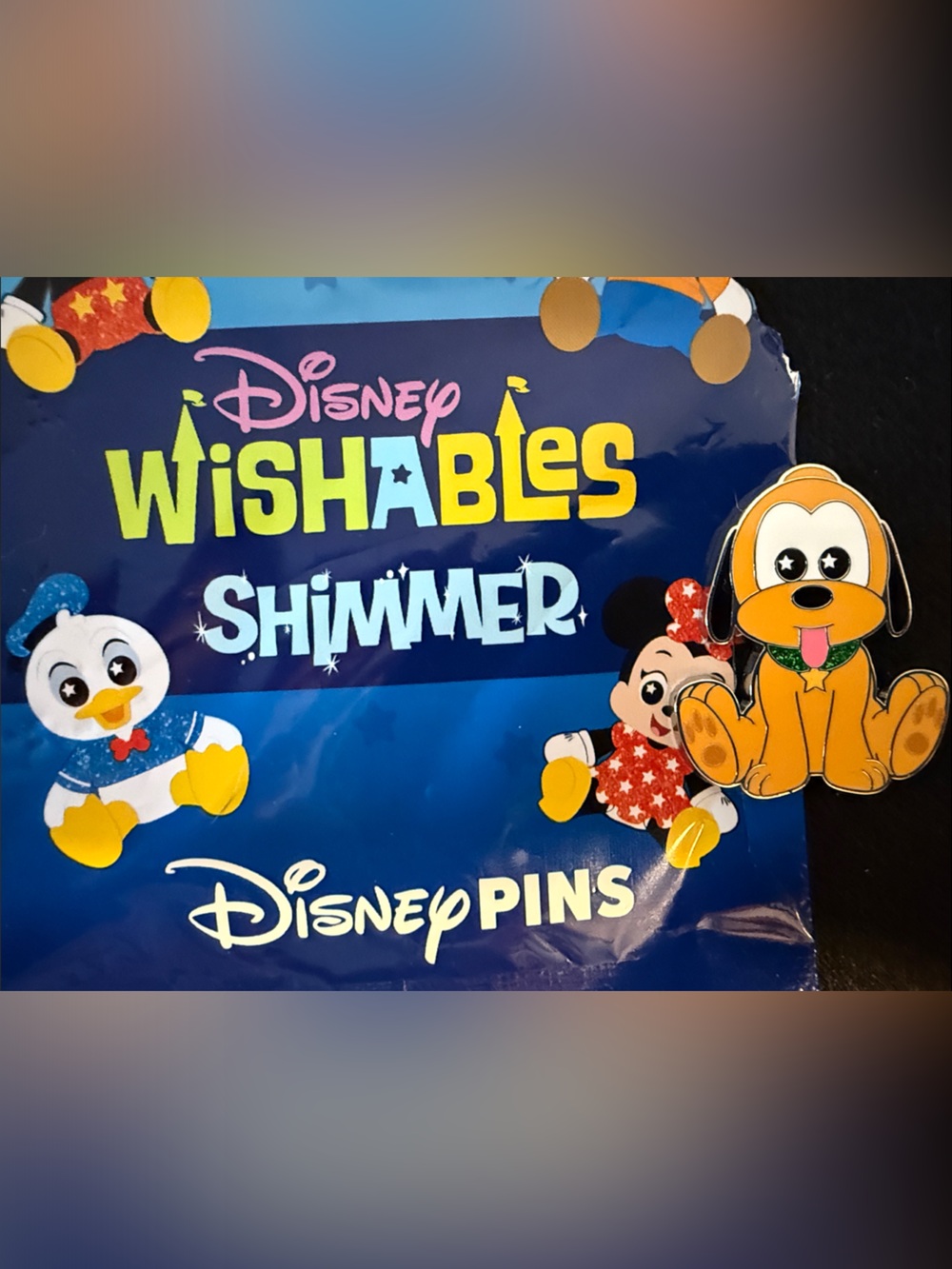 Disney Wishables Shimmer Mickey and Friends Enamel Pin- Pluto